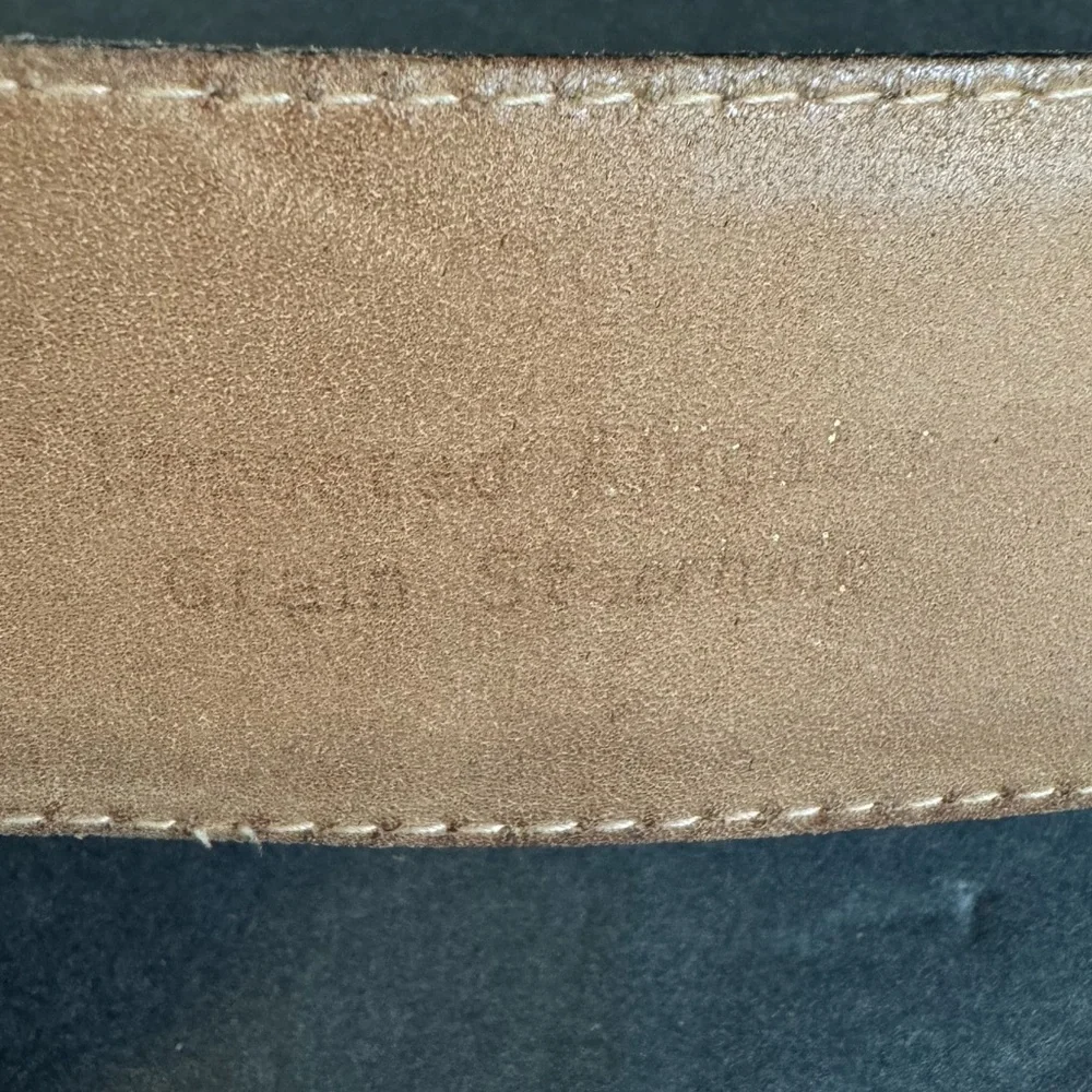 Vintage Nordstrom Brown Leather Belt Wide‎ Alligator Grain Womens Small / Medium